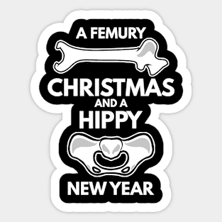 Christmas and a hippy Sticker